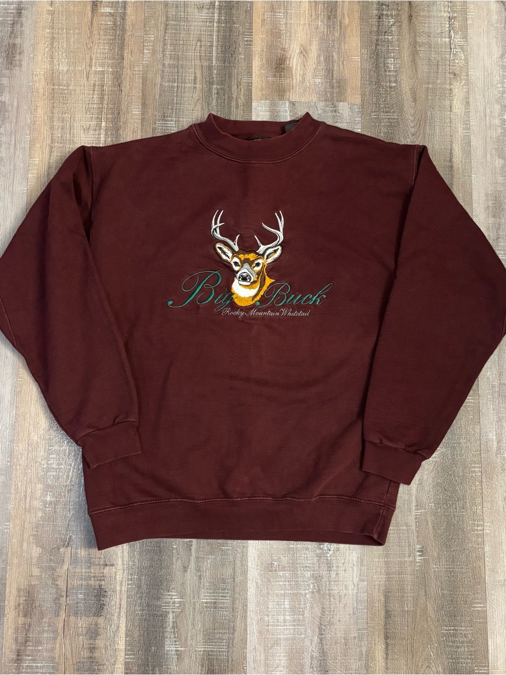 Vintage Big Buck Rocky Mountain Whitetail Crewneck Sweater Size Medium